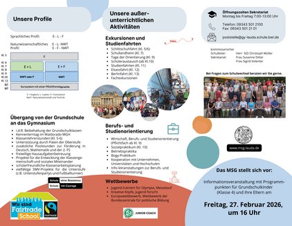 Schulflyer des MSG (Rückseite)